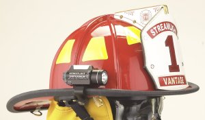 helmet light above brim